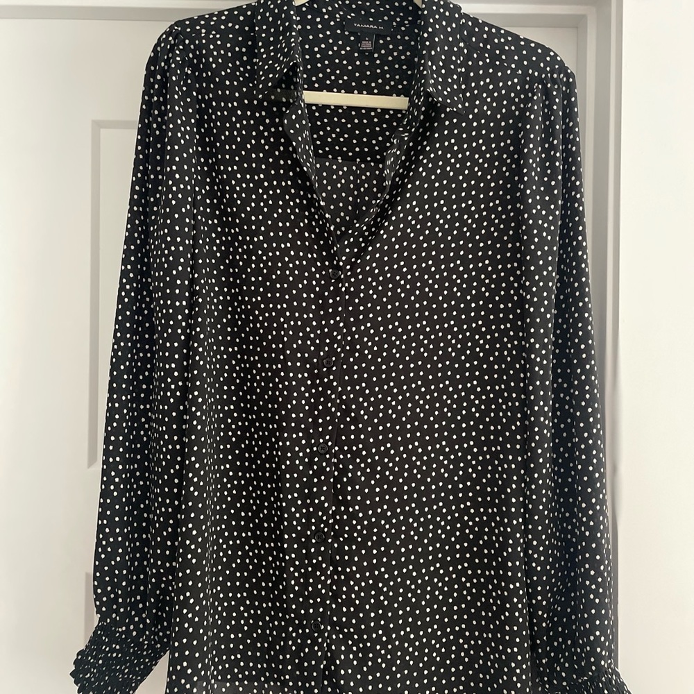 Black and White Polka Dot Blouse